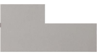 A gray l shaped piece of paper on a white background.