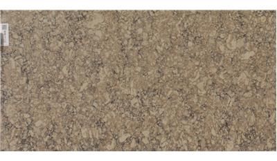 A close up of a brown granite counter top on a white background.