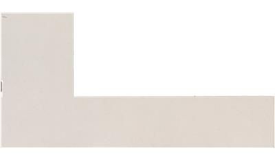 A white l shaped piece of paper on a white background.