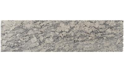 A close up of a white granite counter top on a white background.