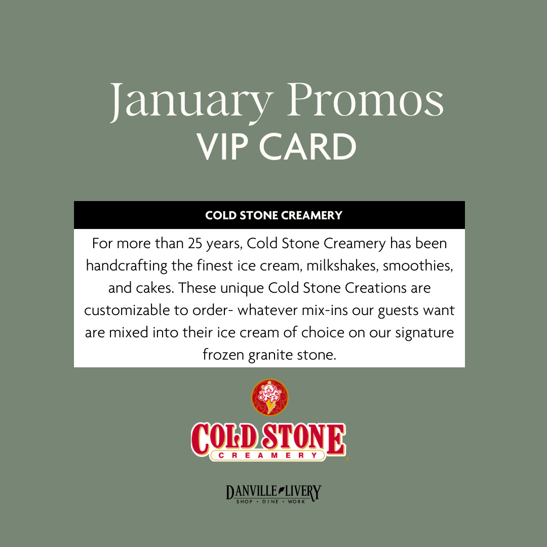 A january promos vip card for cold stone creamery