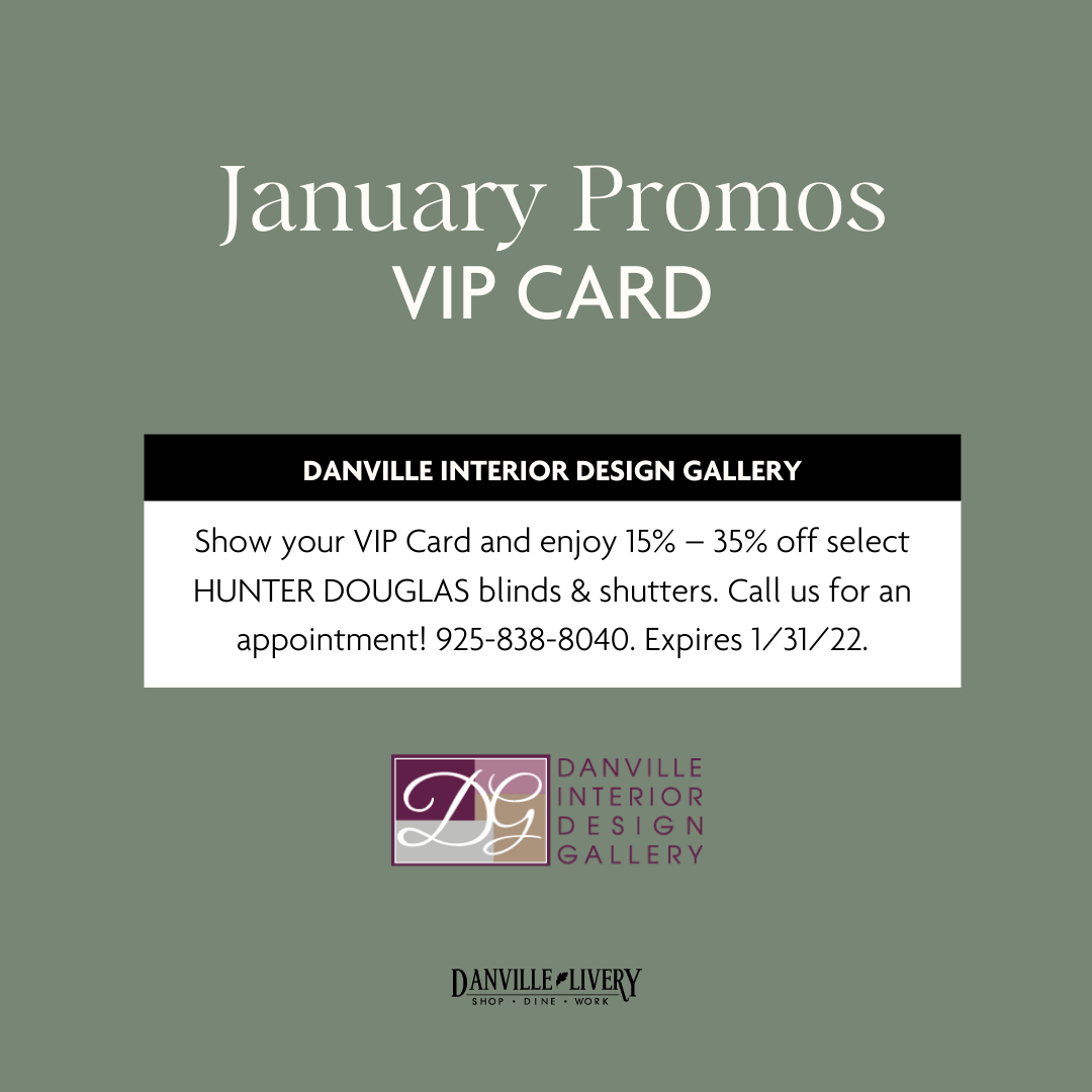 A january promos vip card from danville interior design gallery