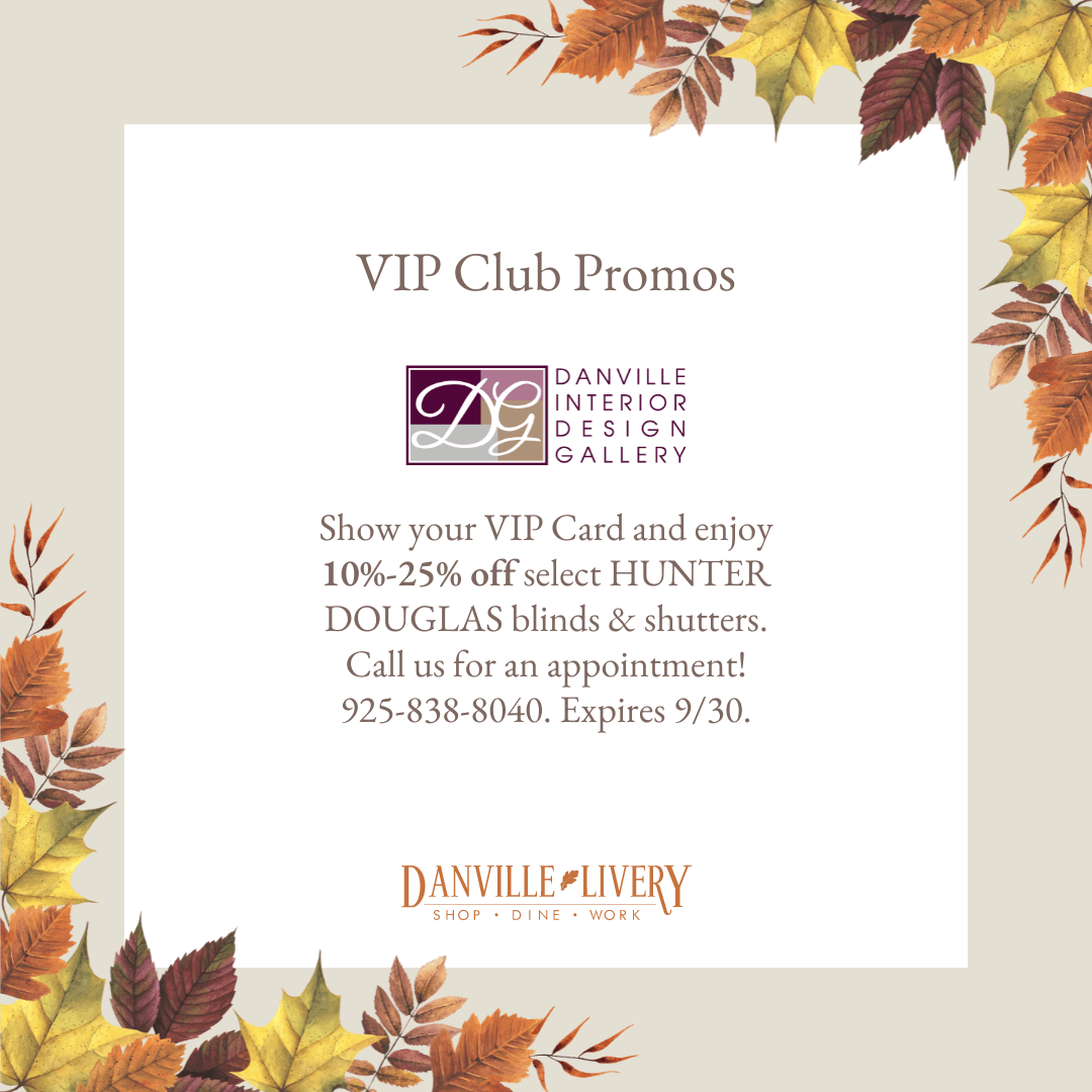 An advertisement for vip club promos for douglas blinds and shutters