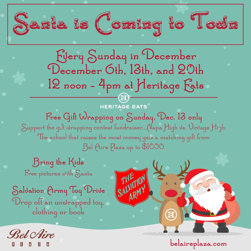 Santa is coming to toda on december 6th 13th and 20th