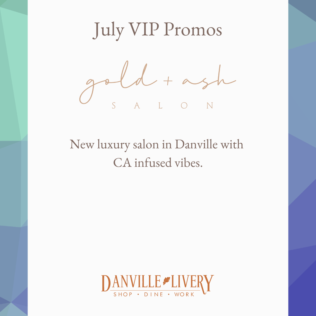 A poster for a new luxury salon in danville with ca infused vibes.