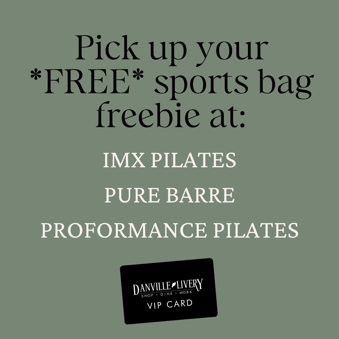 A sign that says pick up your free sports bag freebie at imx pilates pure barre proformance pilates