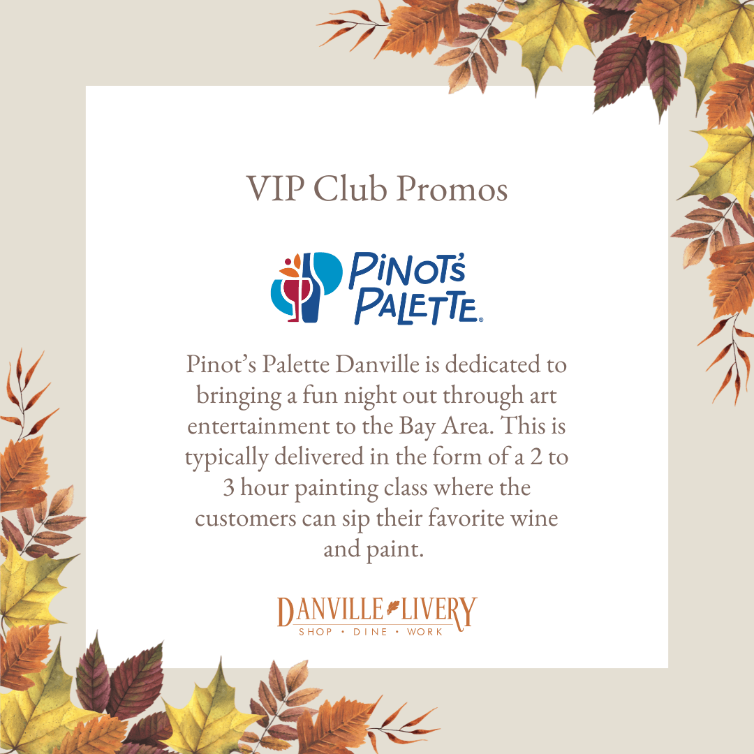 A poster for vip club promos pinot 's palette