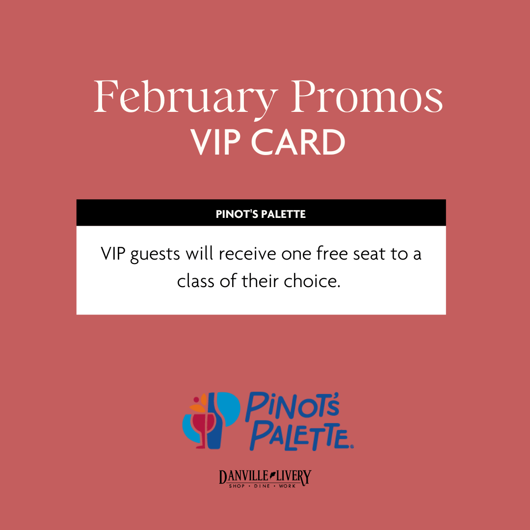 A february promos vip card from pinot 's palette