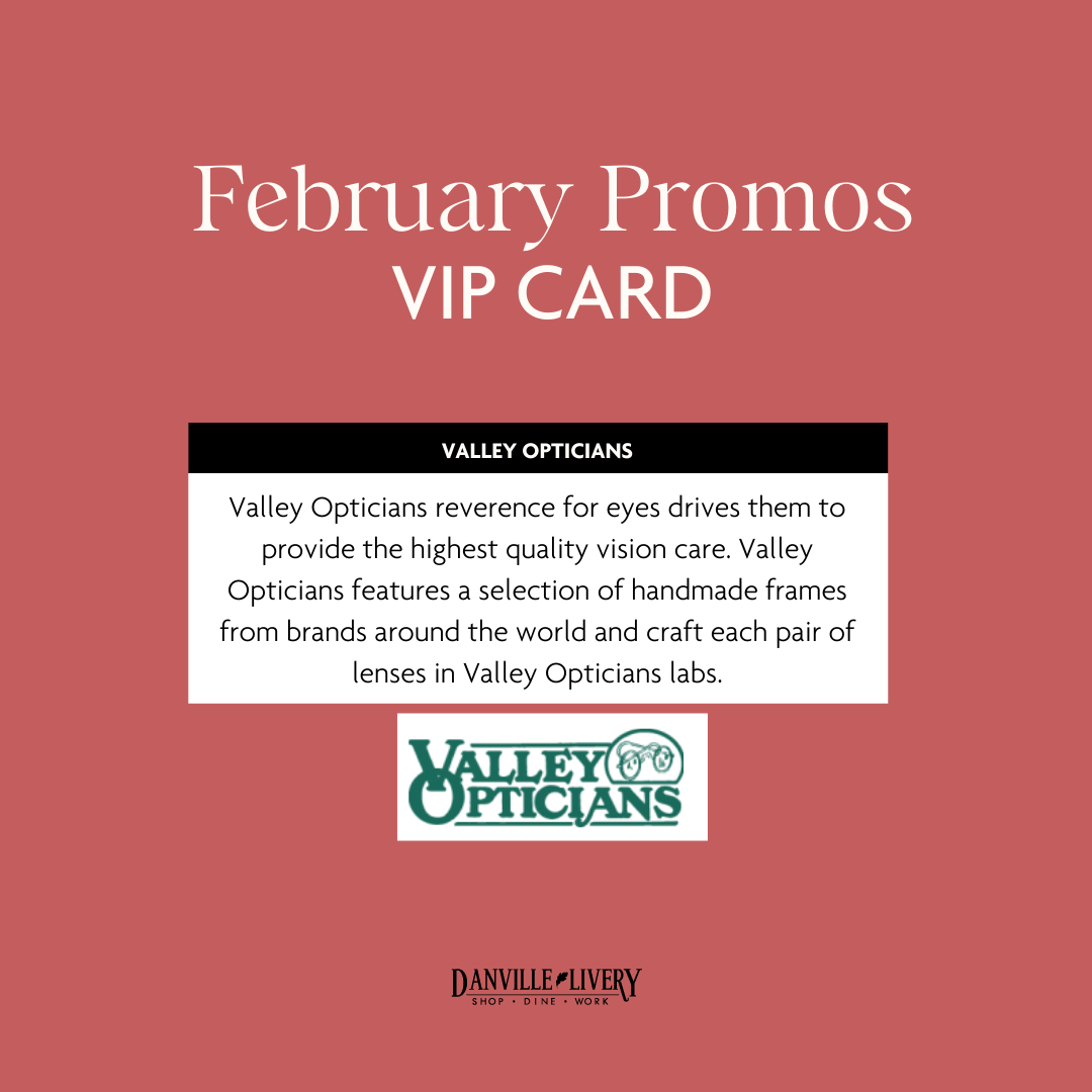 Valley opticians is offering a february promos vip card