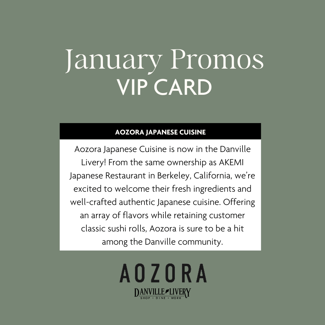 A january promos vip card from aozora japanese cuisine