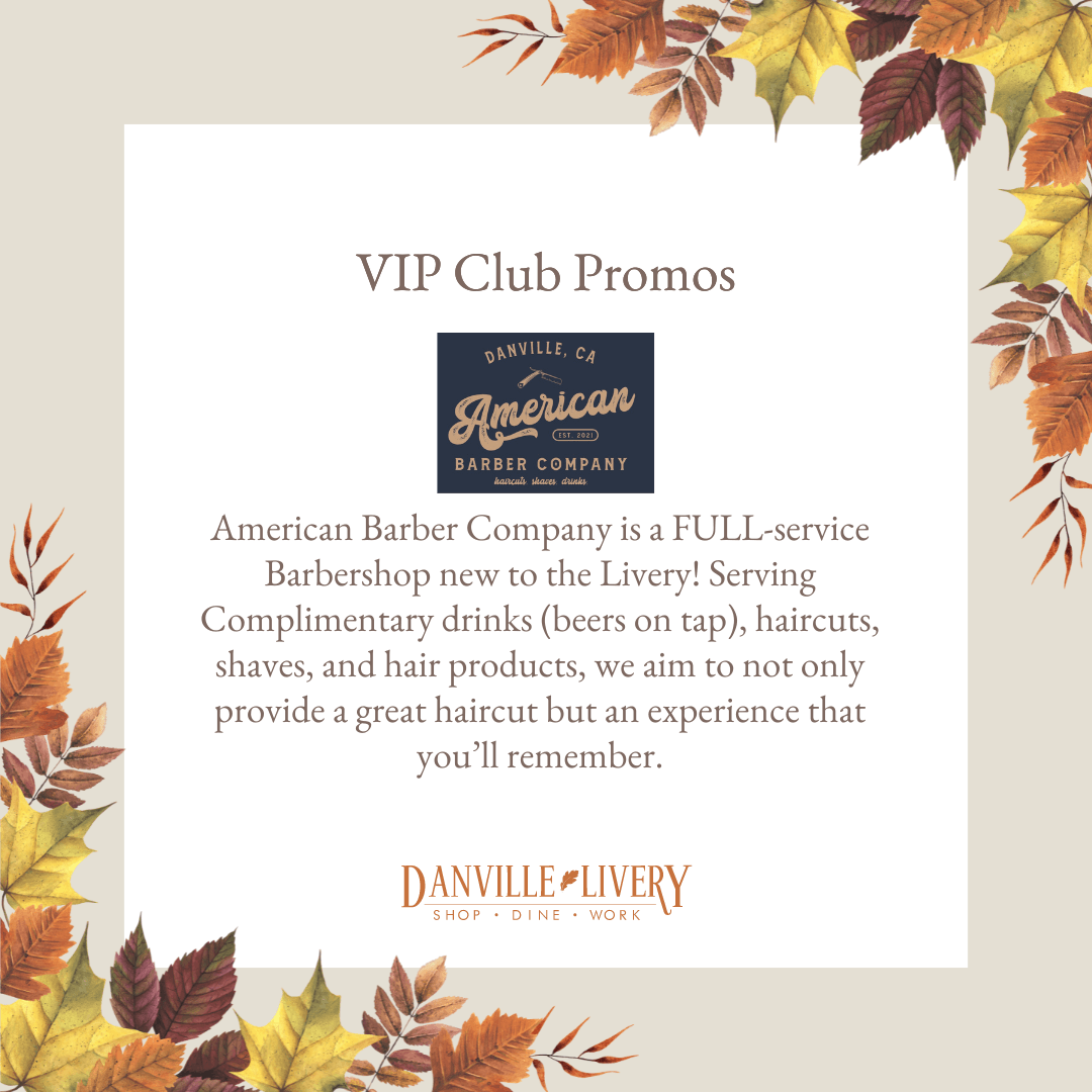An advertisement for vip club promos for american barber company