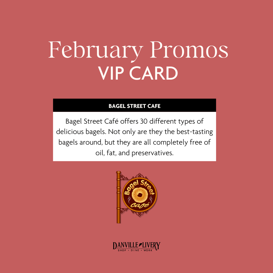 A february promos vip card for bagel street cafe