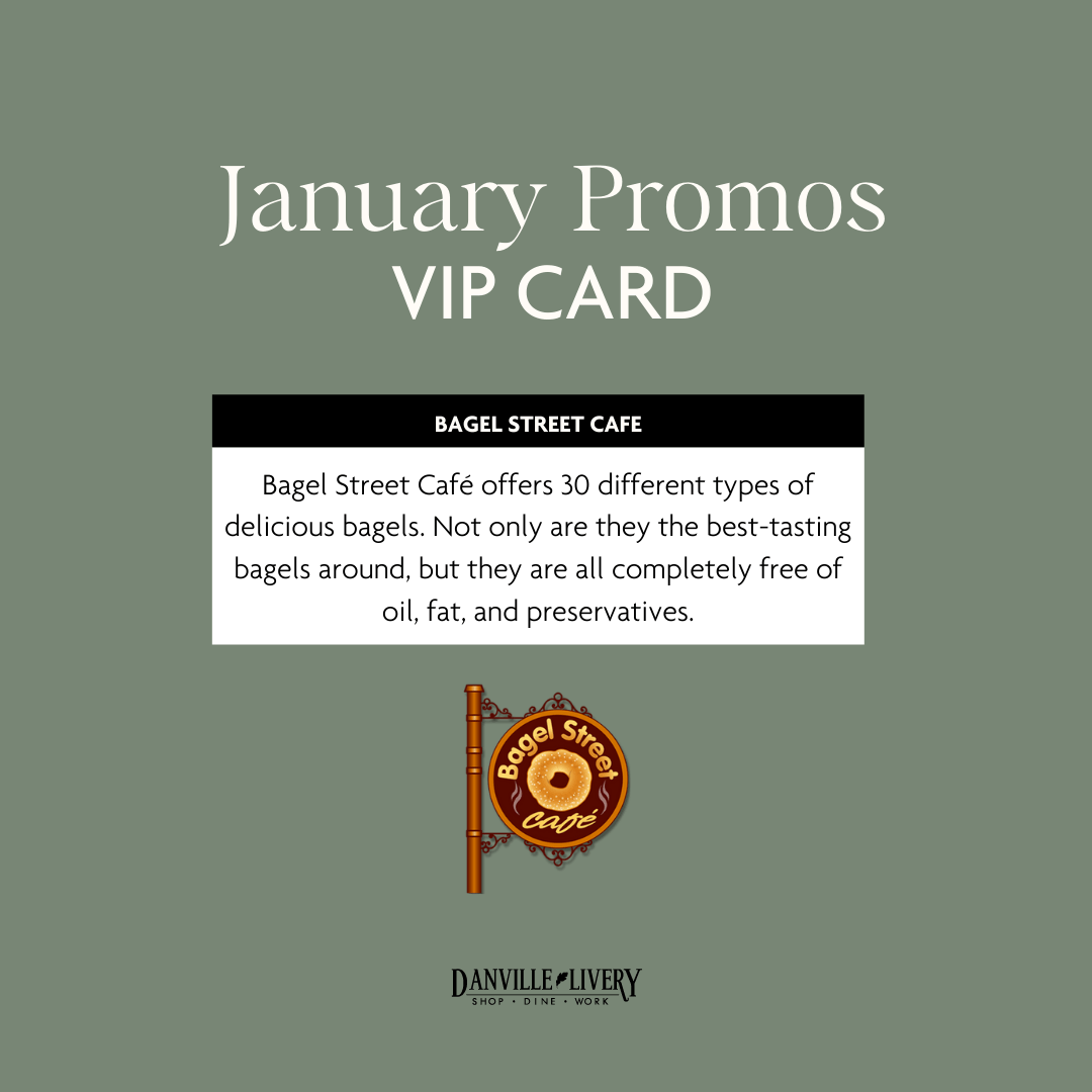 A january promos vip card for bagel street cafe
