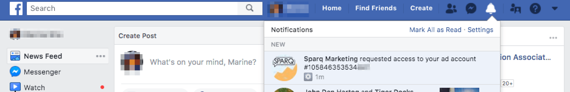 A blurred image of a facebook page with a search bar