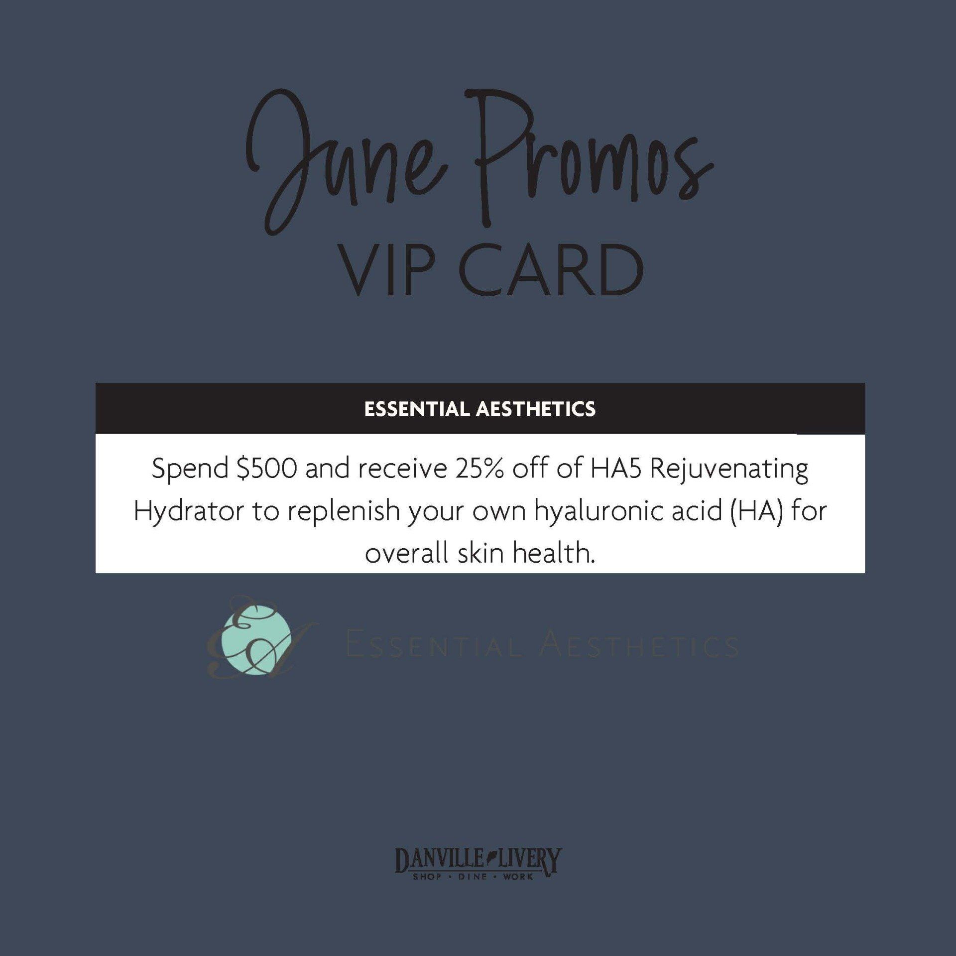 A june promos vip card for essential aesthetics