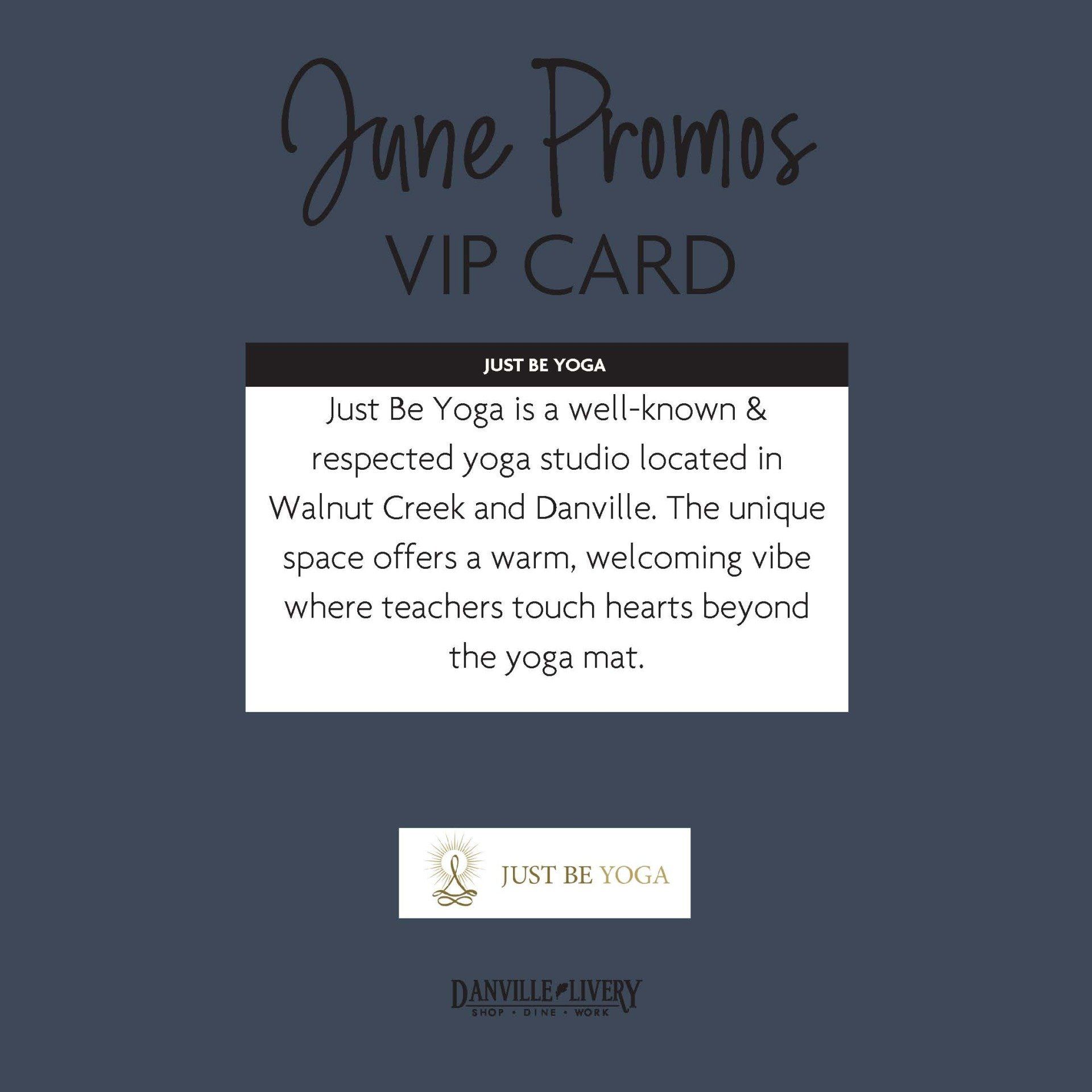 A june promos vip card for just be yoga