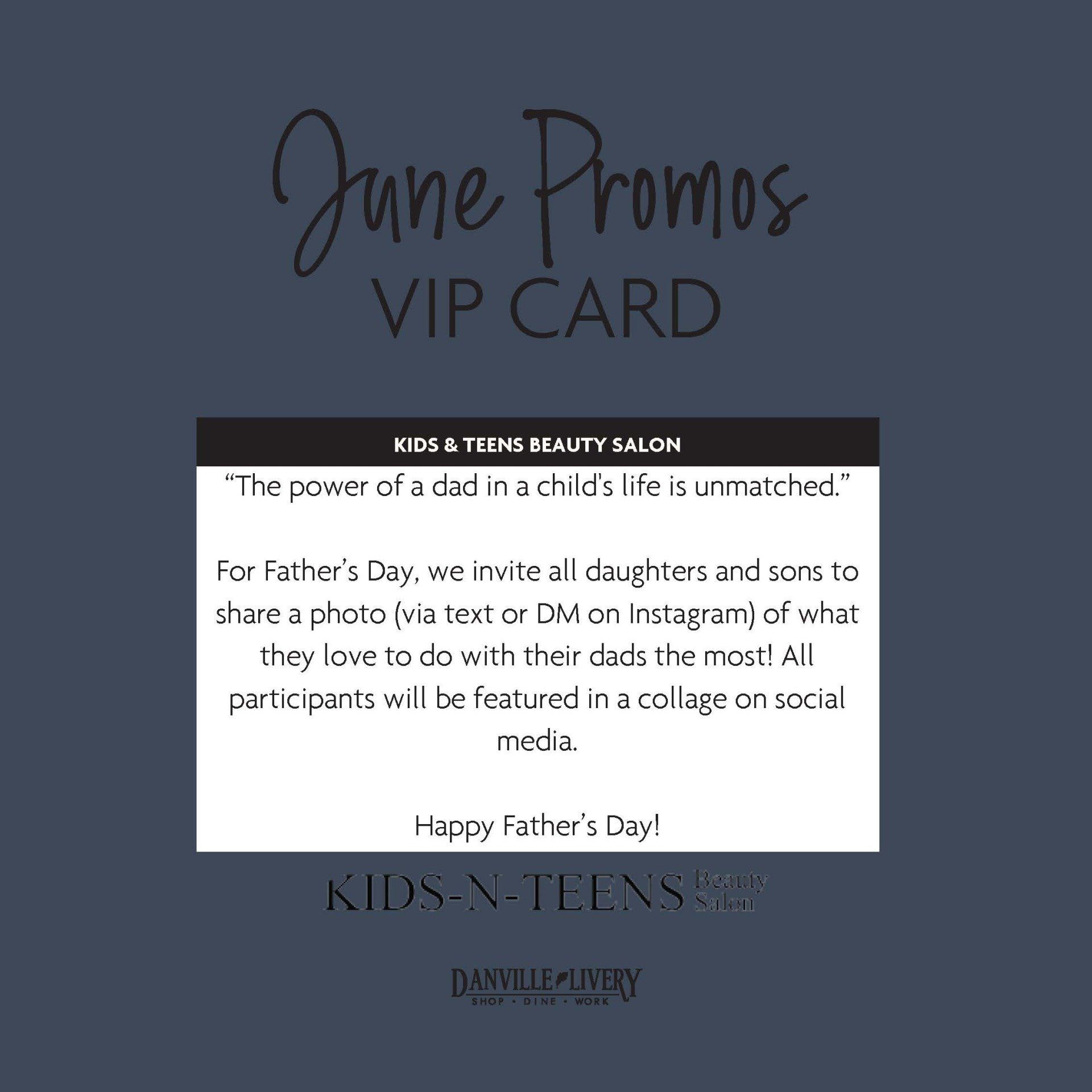A june promos vip card for kids n teens