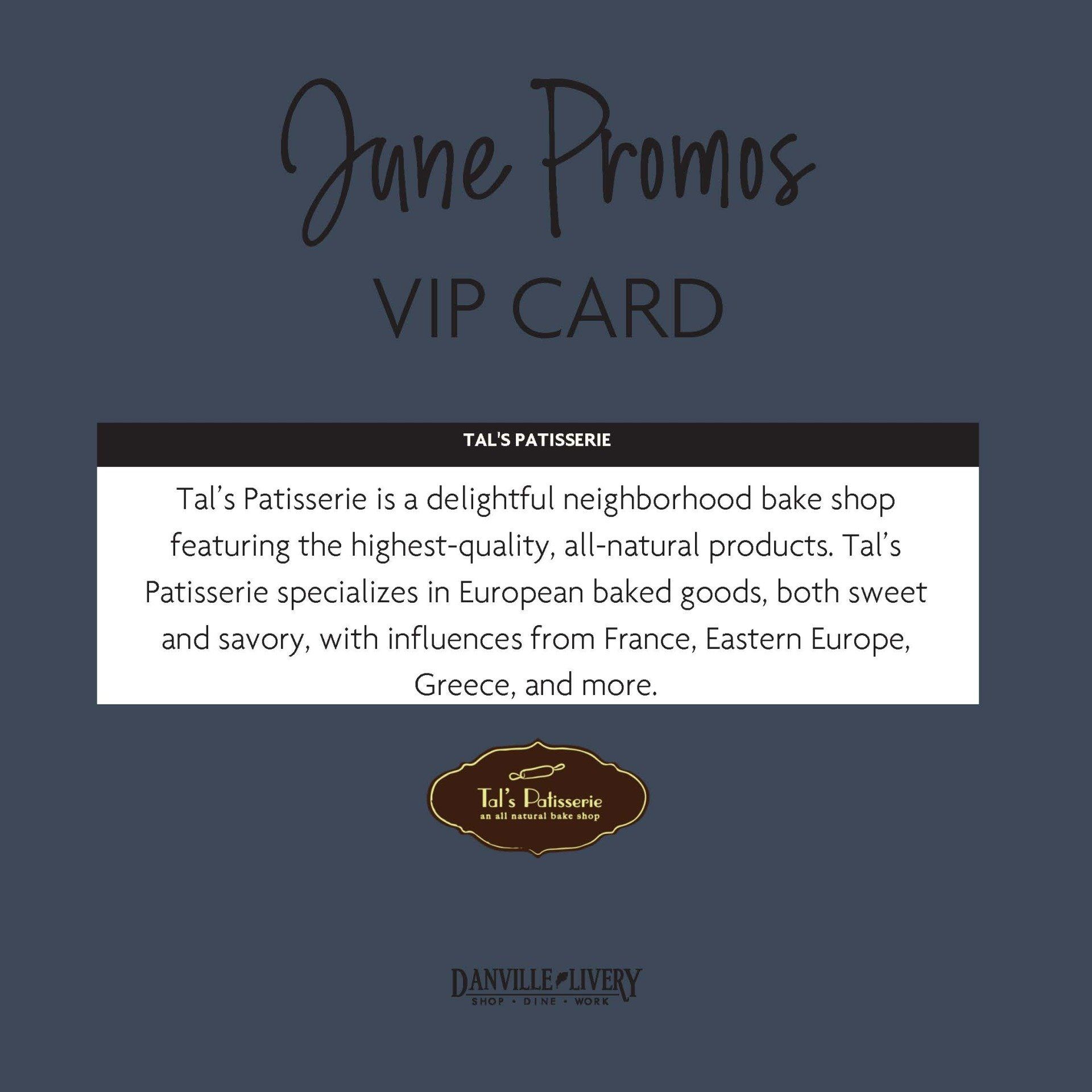 A june promos vip card for tai 's patisserie