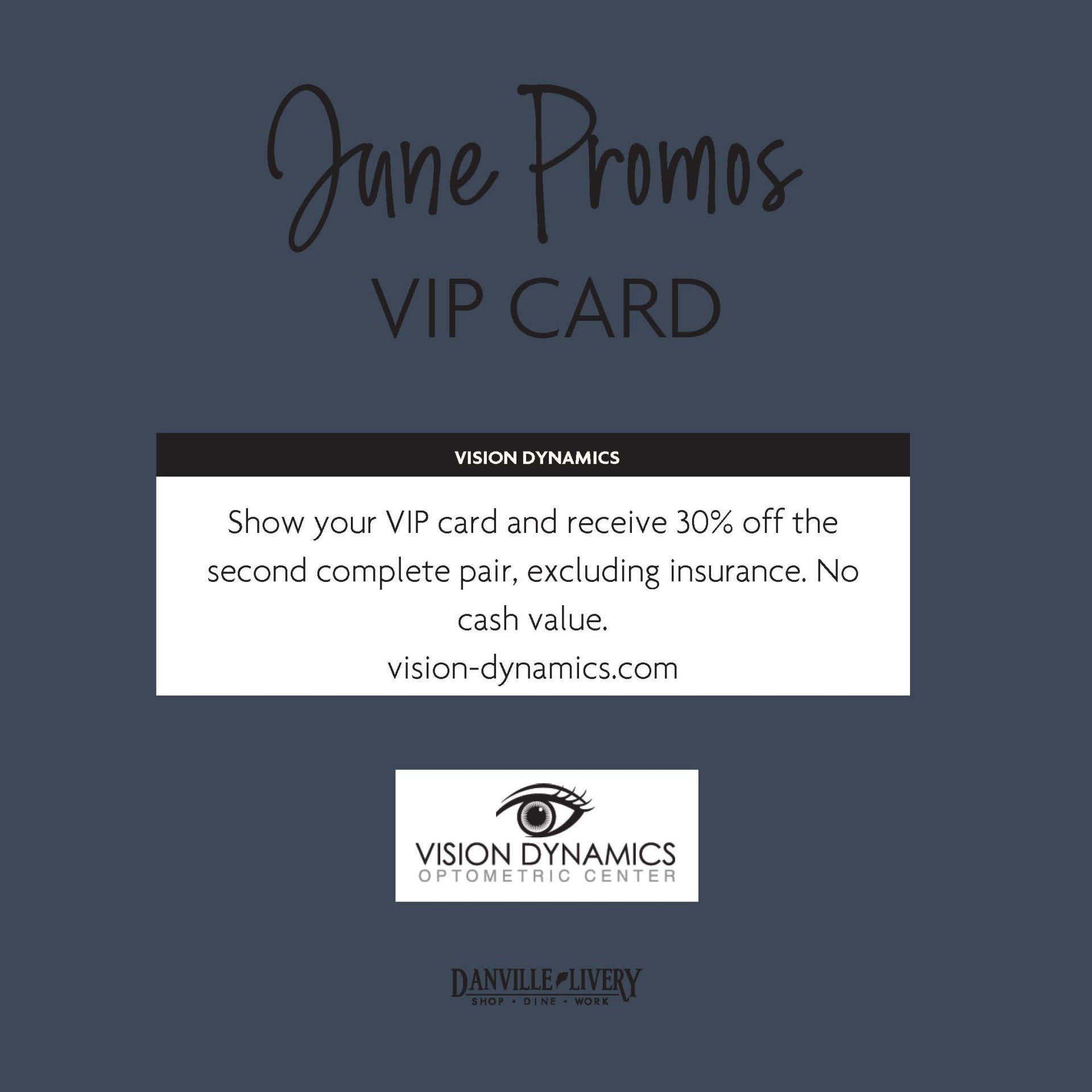 A june promos vip card for vision dynamics