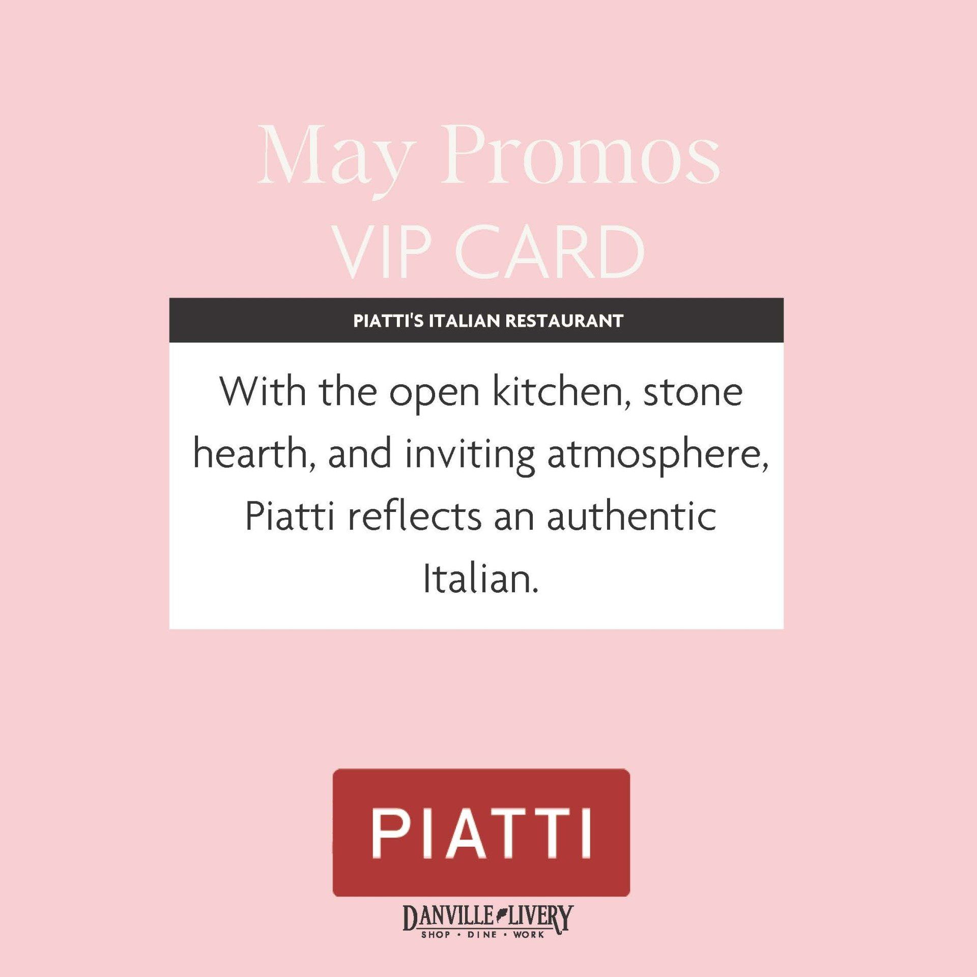 An advertisement for a restaurant that says may promos vip card