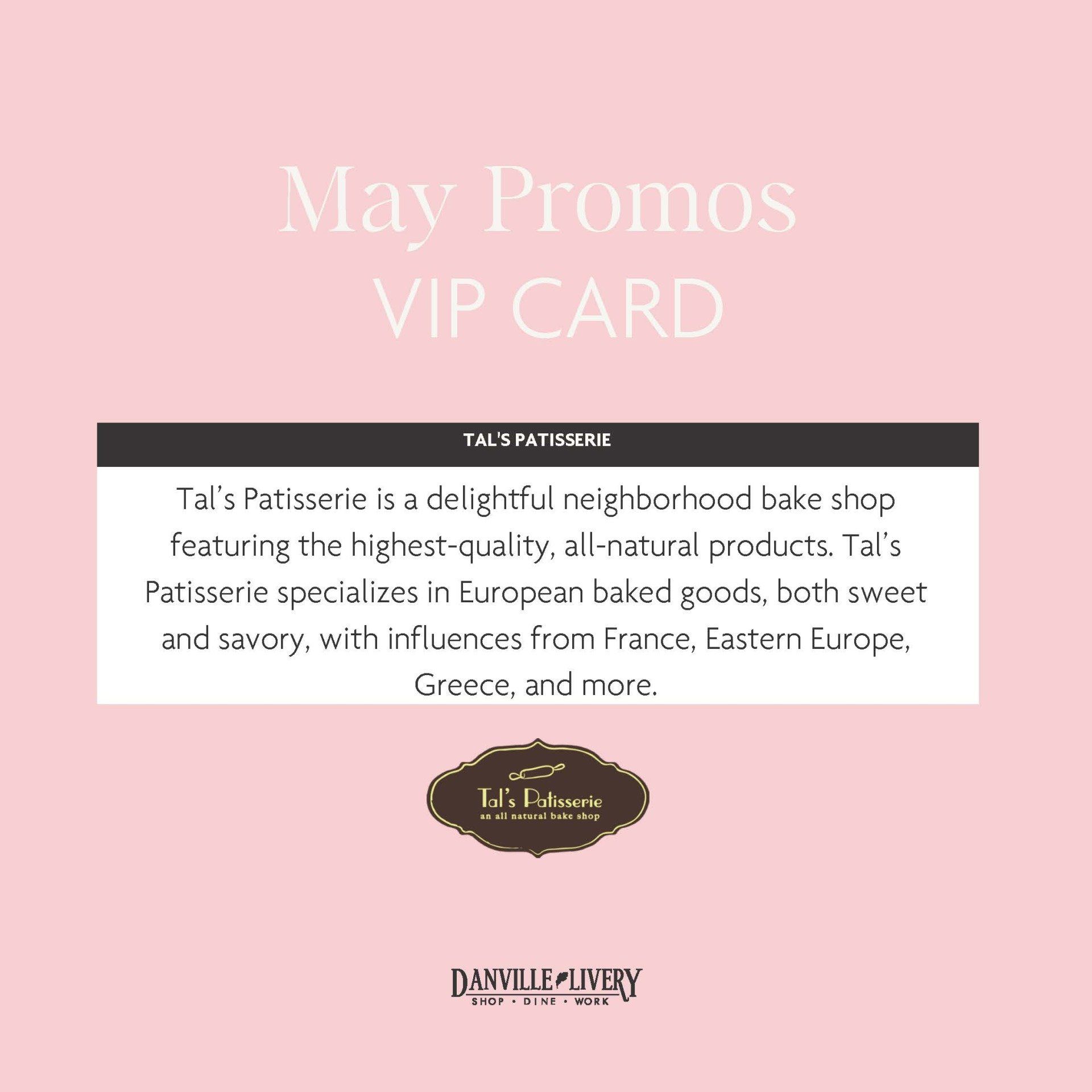 A may promos vip card for tai 's patisserie