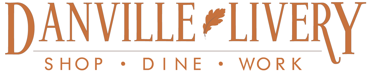 A logo for danville livery shop dine work