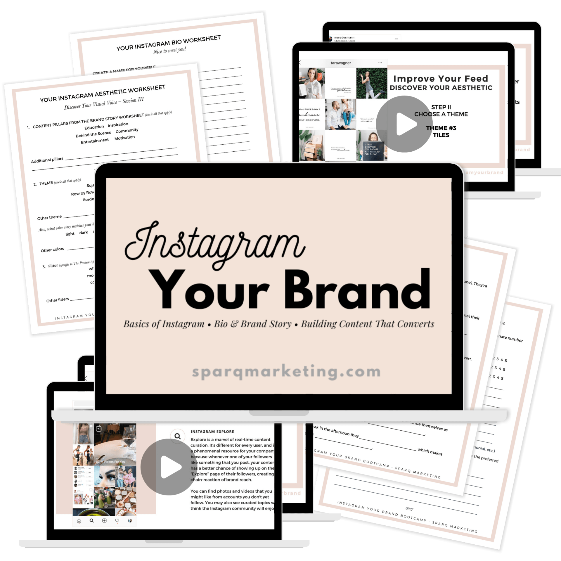 A computer screen with the words `` instagram your brand '' on it.