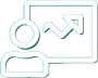 computer screen with an arrow pointing up.