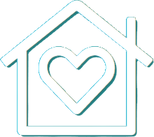 A house with a heart inside of it.