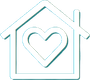 A house with a heart inside of it.