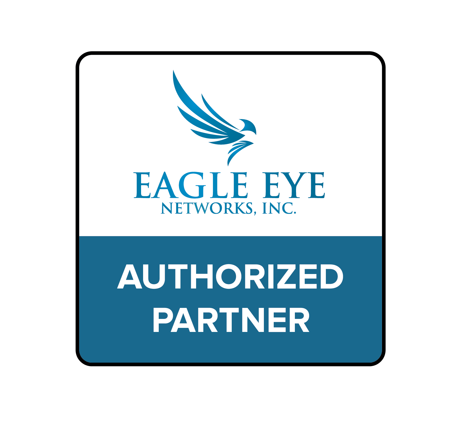 Square logo: Eagle Eye Networks, Inc. logo with blue eagle above 