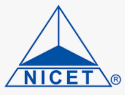 Blue NICET logo: a triangle formed by a triangle-shaped figure with a triangle that contains the letters 