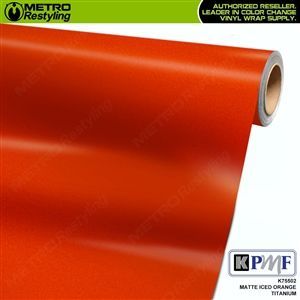 Roll of orange matte vinyl wrap with 