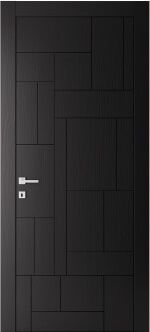 Porta laccata Alder scura con maniglia chiara