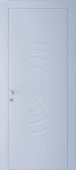 Porta laccata liscia con motivo circolare