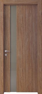 Porta in laminato con pannello in vetro