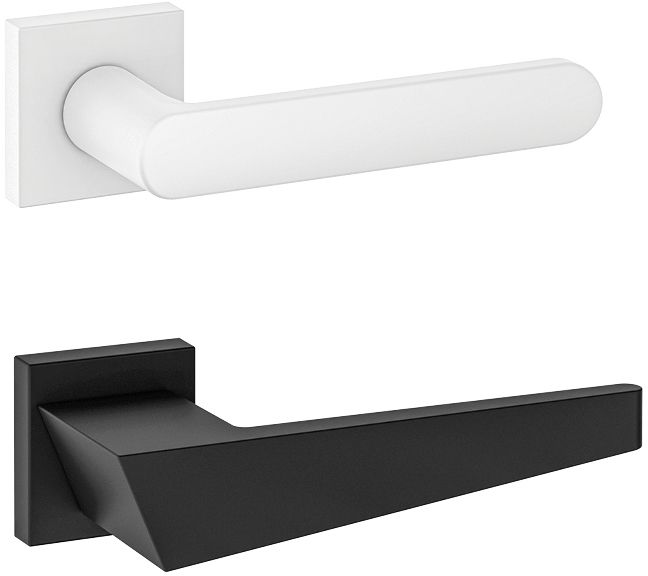 Maniglia squadrata in metallo satinato