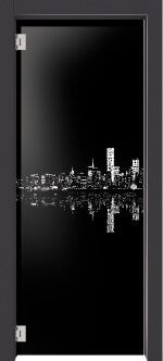Porta Riflessi di Stile con skyline urbano