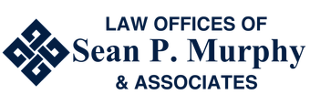 Logo for Law Offices of Sean P. Murphy, featuring a navy blue knot symbol and text.