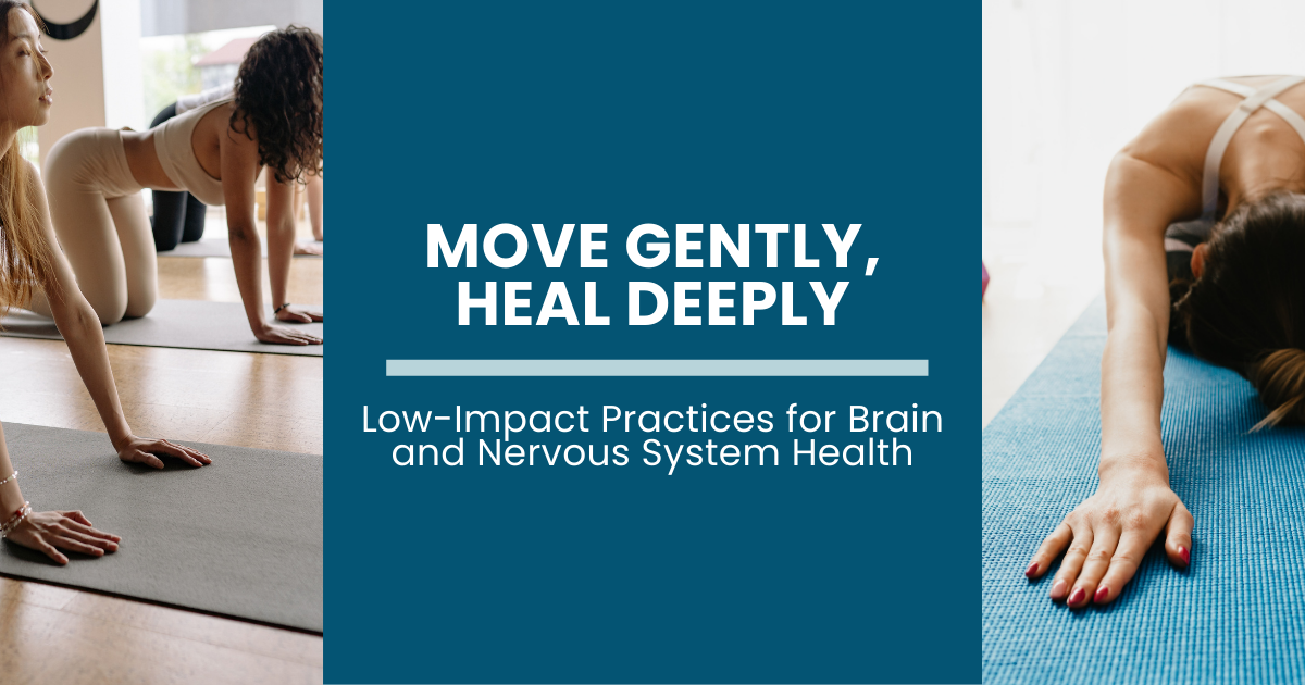 Move Gently Heal Deeply — low-impact yoga practices for brain and nervous system health at Palestra
