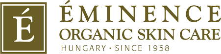 Logo for Eminence Organic Skin Care. It is a square with a white