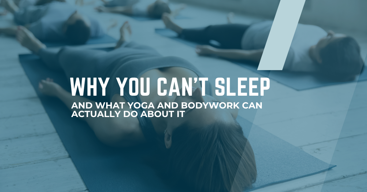 Group of people lying on yoga mats in a restorative pose — Why You Can't Sleep, Palestra SouthPark