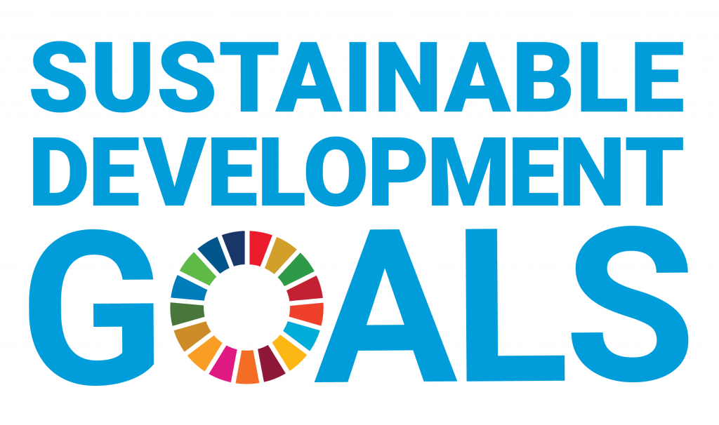 UN SDGs logo with link to UN website on