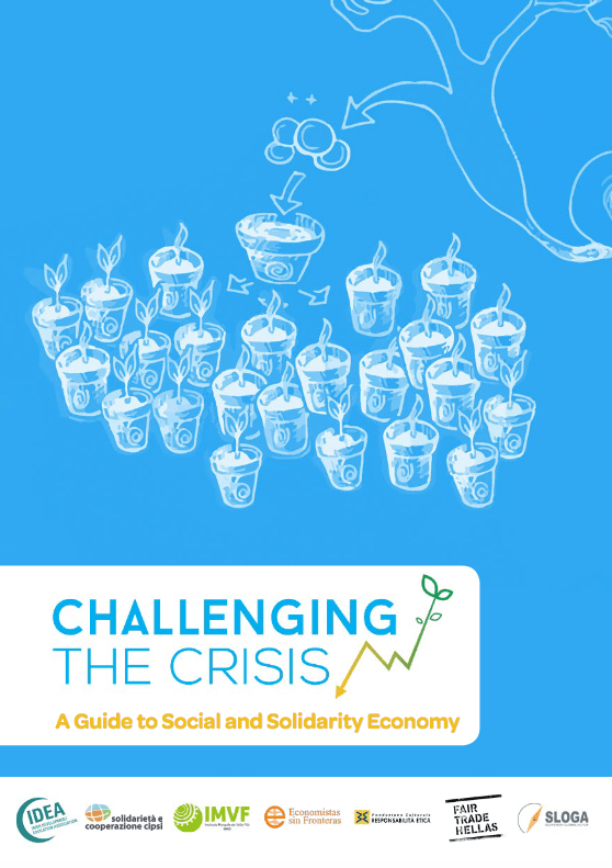 a poster for challenging the crisis a guide to social and solidarity economy