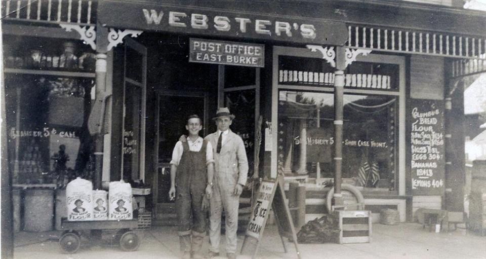 Webster's store and post office in East Burke in 1933