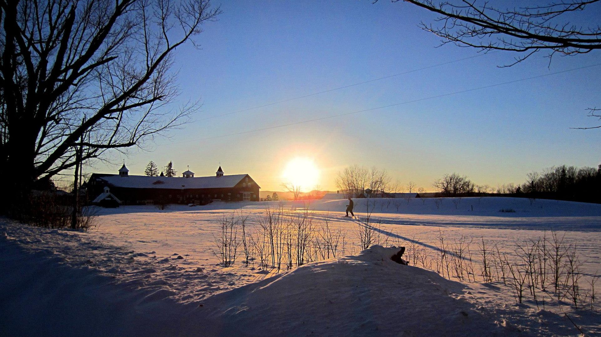 A winter sunset in Burke, Vermont
