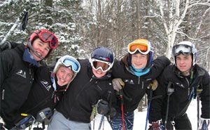 Skiers at Burke Mountain Academy in Burke, Vermont