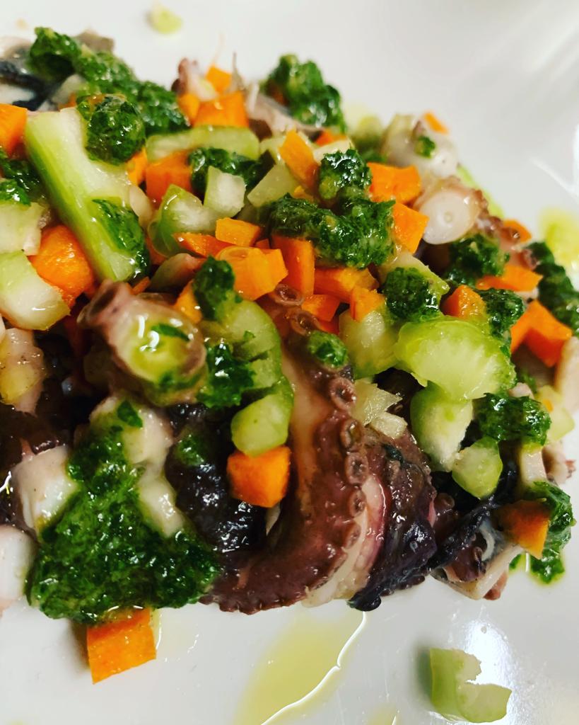polpo con verdure