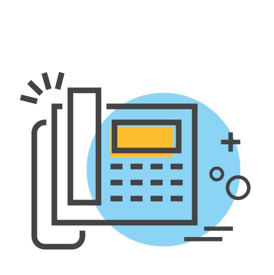 An icon of a calculator with a blue circle around it.