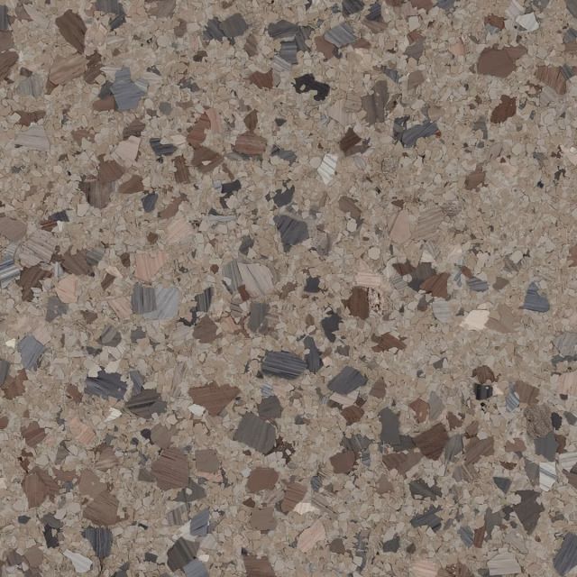 A close up of a brown and black granite counter top